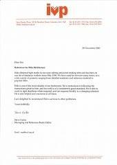 Copy-editing Testimonial, Inter-Varsity Press, 2000